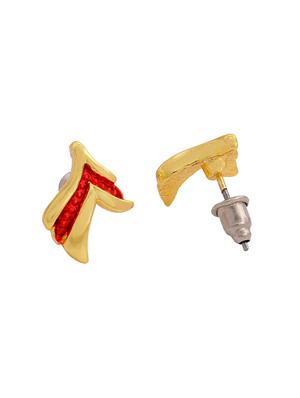 gold metal studs earring - 17542862 - Standard Image - 4