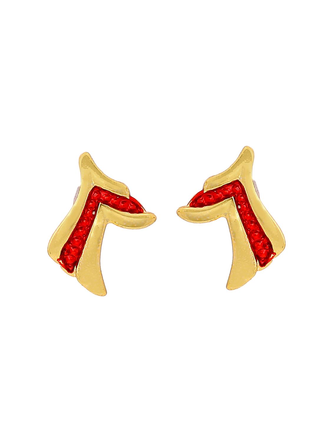 gold metal studs earring - 17542862 - Zoom Image - 2