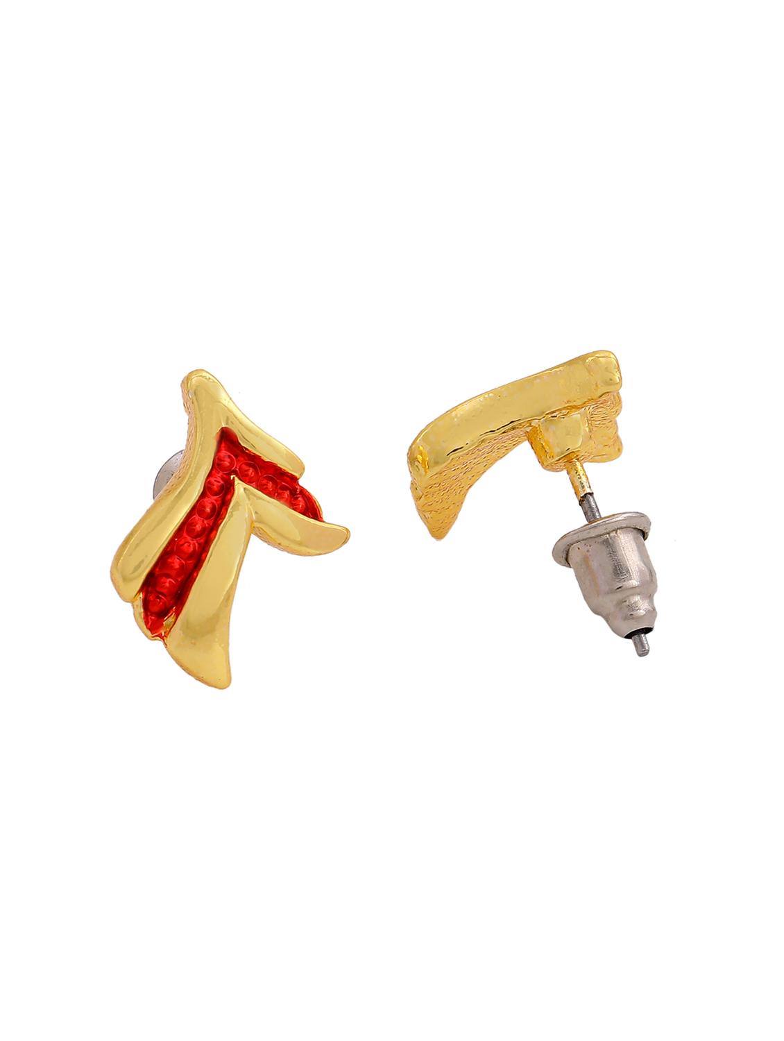 gold metal studs earring - 17542862 - Zoom Image - 4