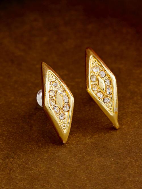 gold metal studs earring - 17542864 - Standard Image - 1