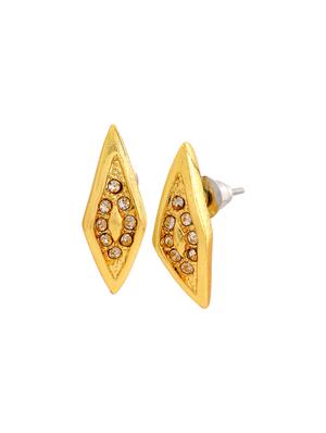 gold metal studs earring - 17542864 - Standard Image - 3