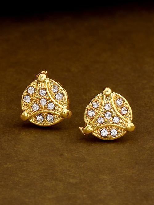gold metal studs earring - 17542865 - Standard Image - 1