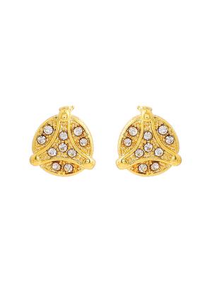 gold metal studs earring - 17542865 - Standard Image - 3