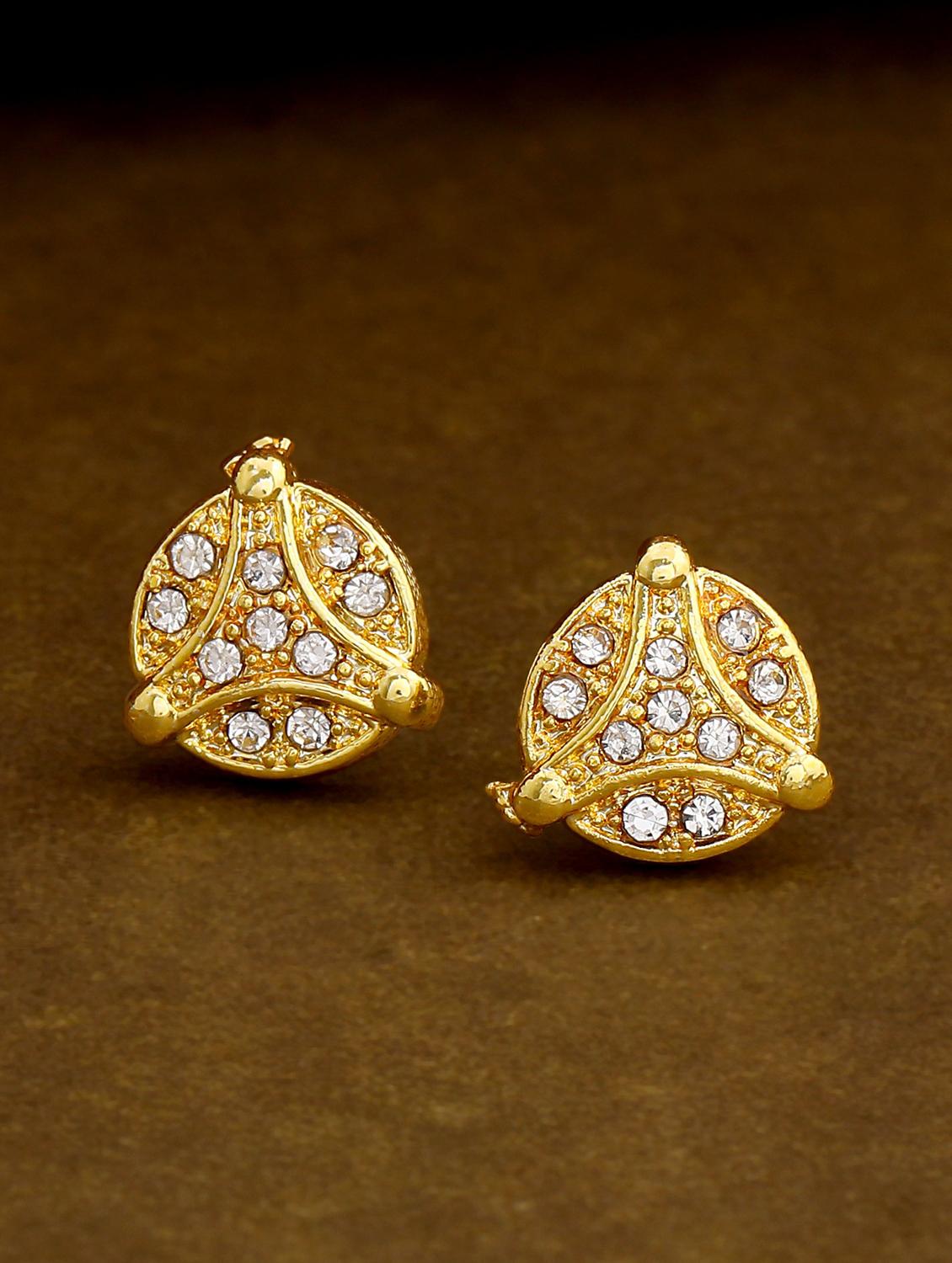 gold metal studs earring - 17542865 - Zoom Image - 1