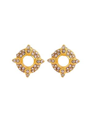 gold metal studs earring - 17542866 - Standard Image - 3