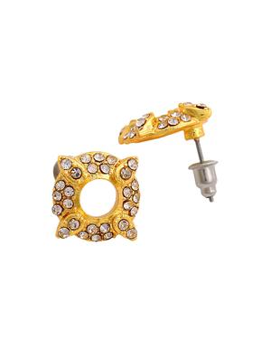 gold metal studs earring - 17542866 - Standard Image - 4