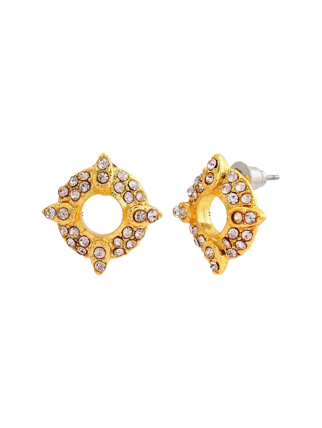 gold metal studs earring - 17542866 - Zoom Image - 2