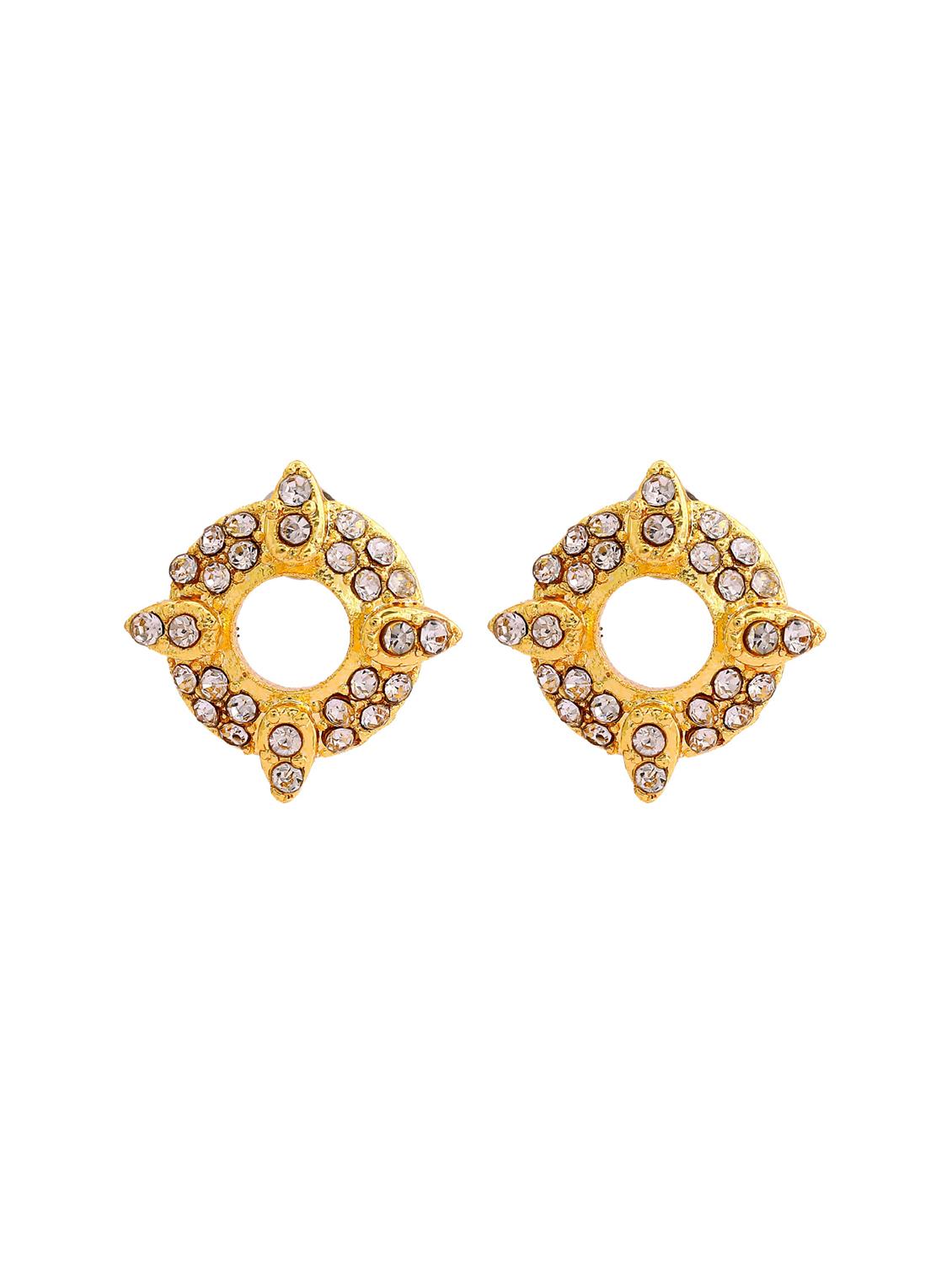 gold metal studs earring - 17542866 - Zoom Image - 3