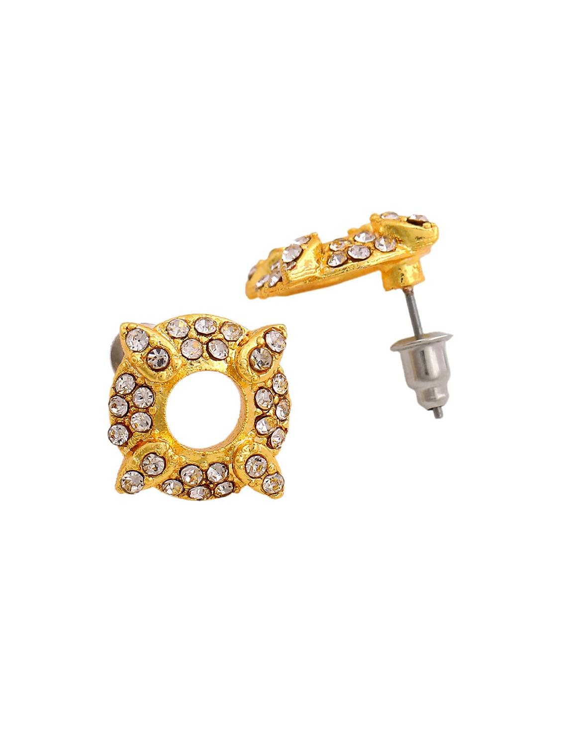 gold metal studs earring - 17542866 - Zoom Image - 4