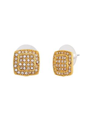gold metal studs earring - 17542867 - Standard Image - 3