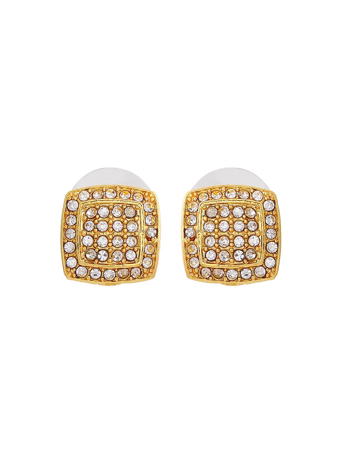 gold metal studs earring - 17542867 - Zoom Image - 2