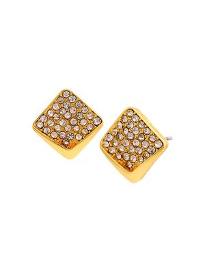 gold metal studs earring - 17542868 - Standard Image - 3