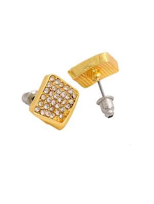 gold metal studs earring - 17542868 - Standard Image - 4