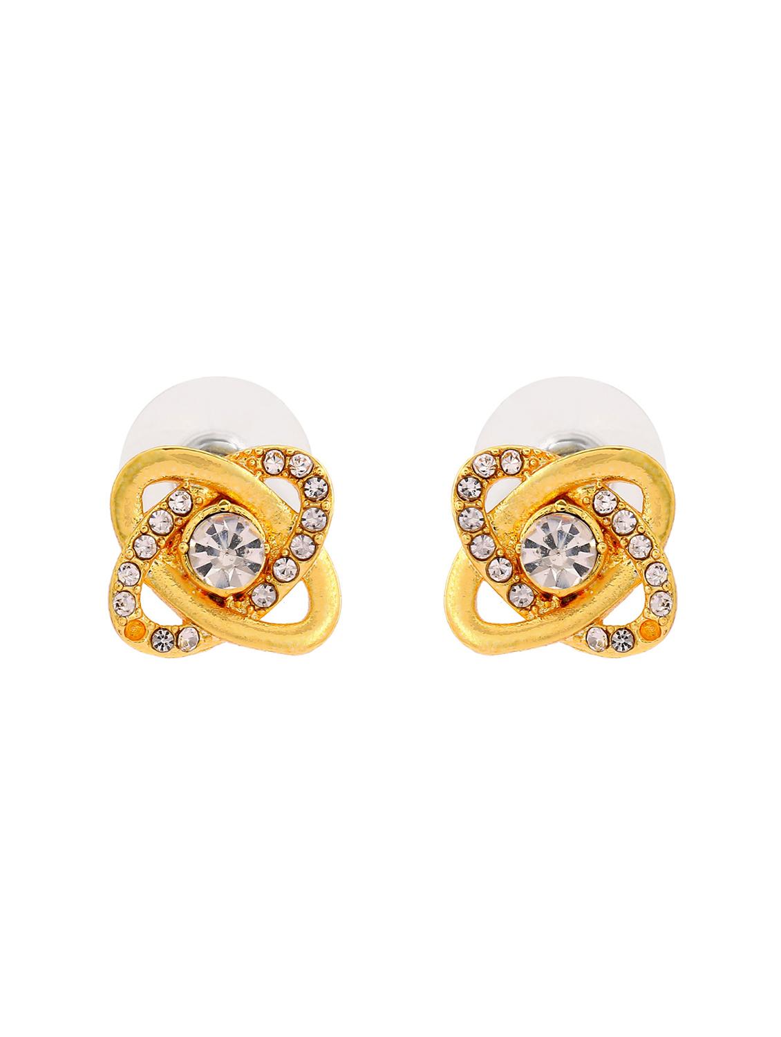 gold metal studs earring - 17542869 - Zoom Image - 2