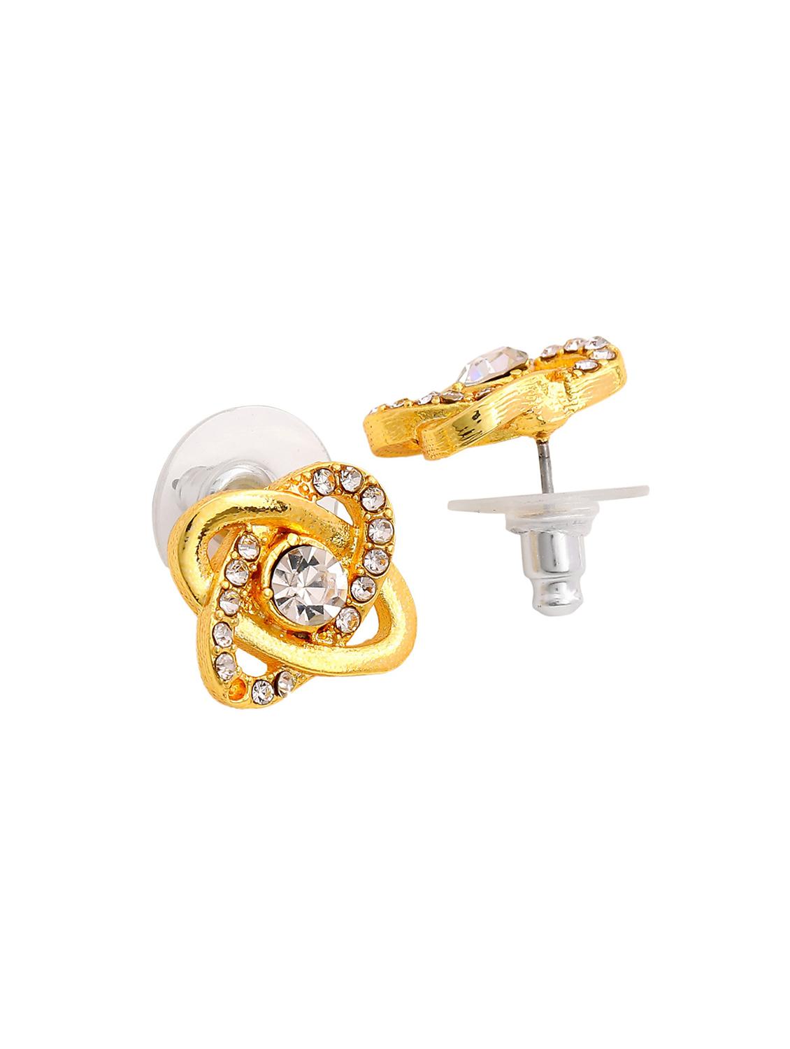 gold metal studs earring - 17542869 - Zoom Image - 4