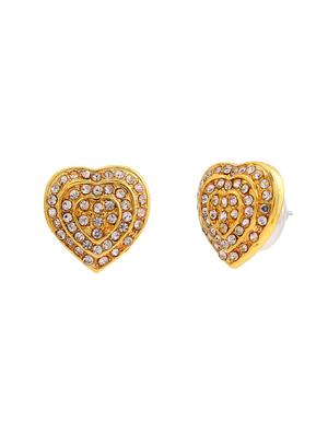 gold metal studs earring - 17542870 - Standard Image - 3
