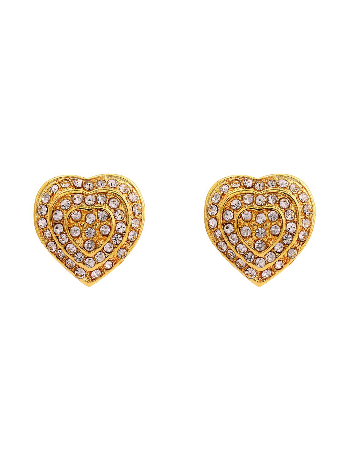 gold metal studs earring - 17542870 - Zoom Image - 2