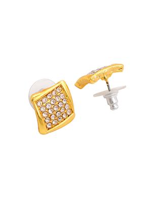 gold metal studs earring - 17542871 - Standard Image - 3