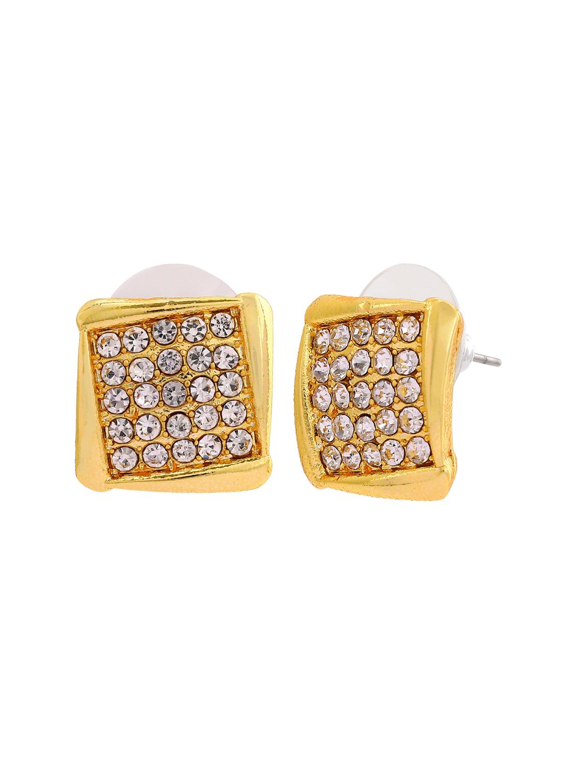 gold metal studs earring - 17542871 - Zoom Image - 2