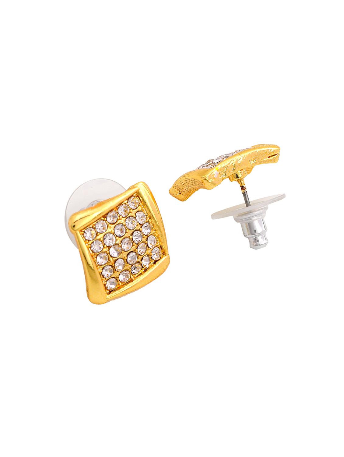 gold metal studs earring - 17542871 - Zoom Image - 3