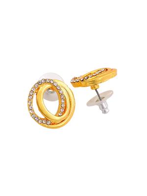 gold metal studs earring - 17542872 - Standard Image - 4
