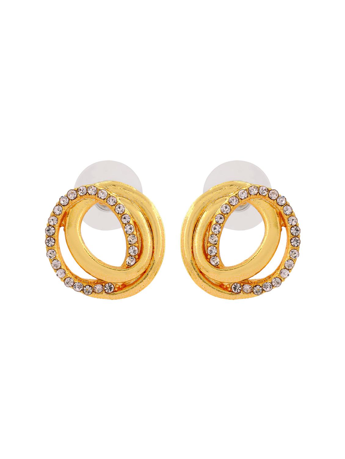 gold metal studs earring - 17542872 - Zoom Image - 2