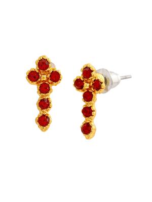 red metal studs earring - 17542875 - Standard Image - 3