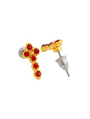 red metal studs earring - 17542875 - Standard Image - 4