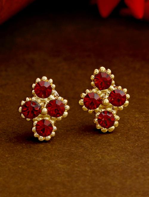 red metal studs earring - 17542877 - Standard Image - 1