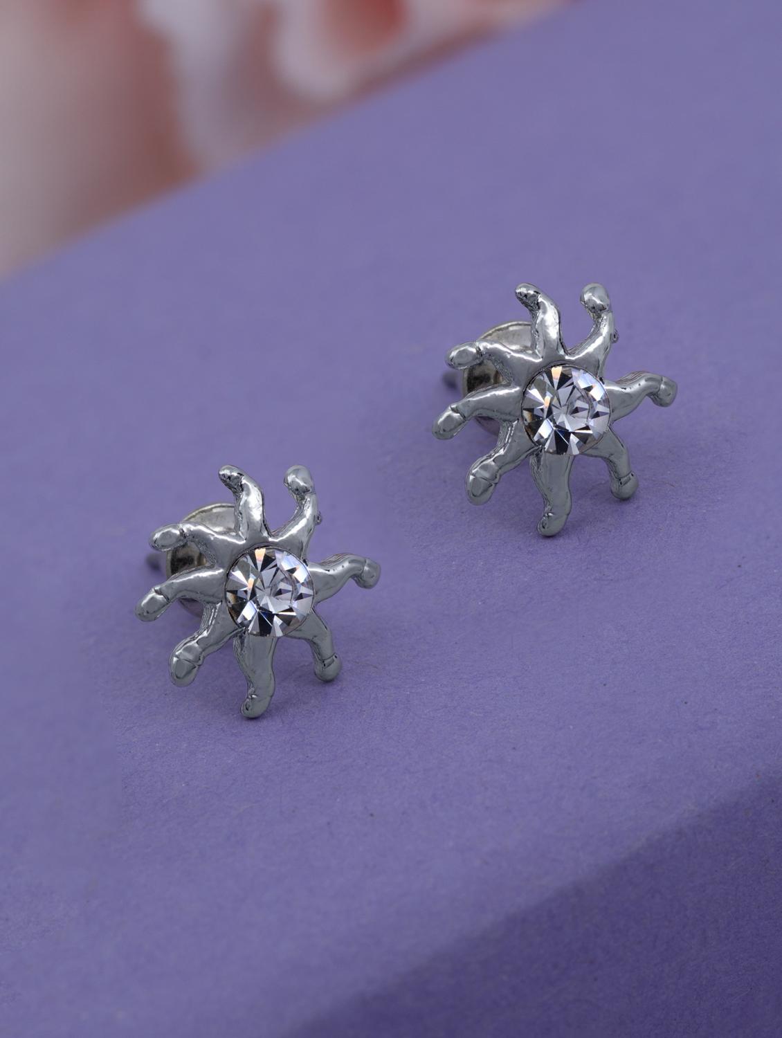 silver metal studs earring - 17542878 - Zoom Image - 1