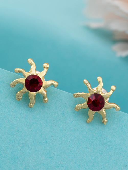 red metal studs earring - 17542879 - Standard Image - 1
