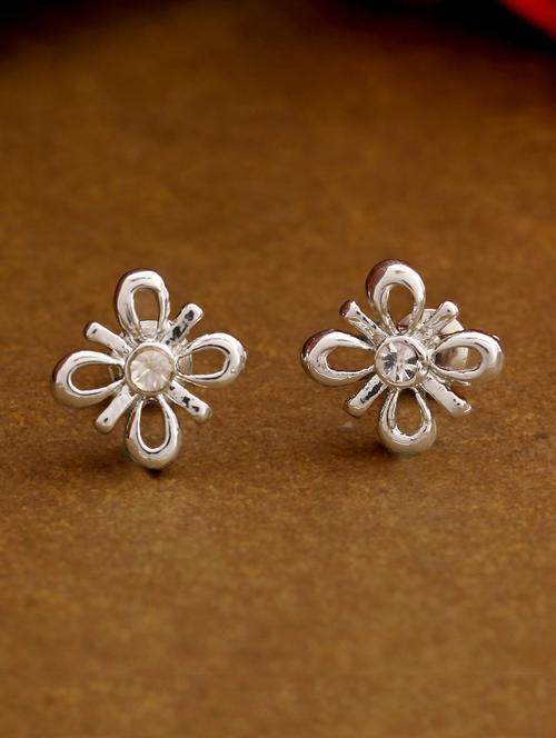 silver metal studs earring - 17542880 - Standard Image - 1