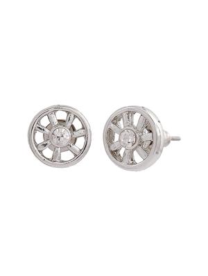silver metal studs earring - 17542882 - Standard Image - 3