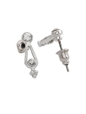 silver metal drop earring - 17542884 - Standard Image - 4