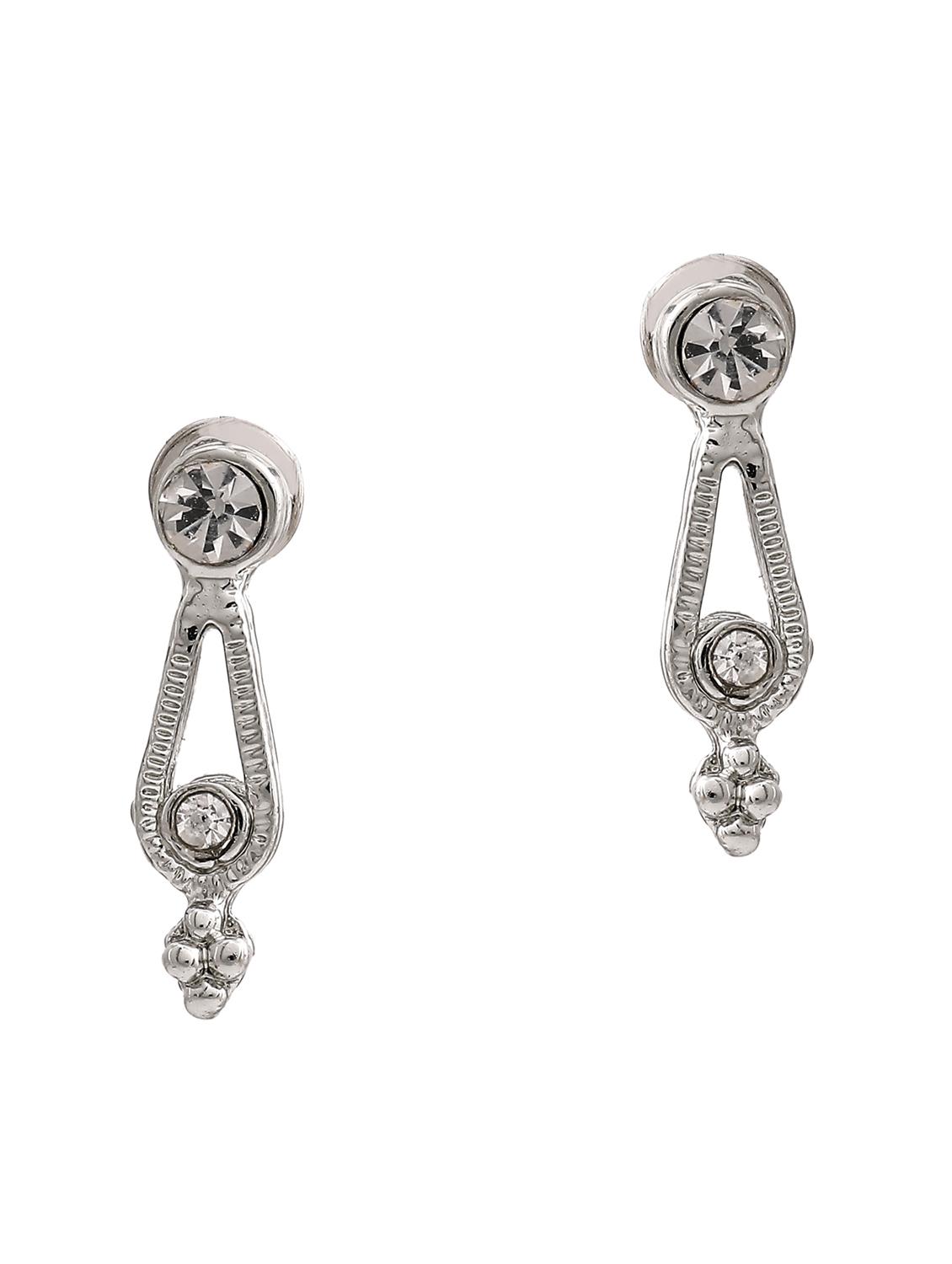 silver metal drop earring - 17542884 - Zoom Image - 2