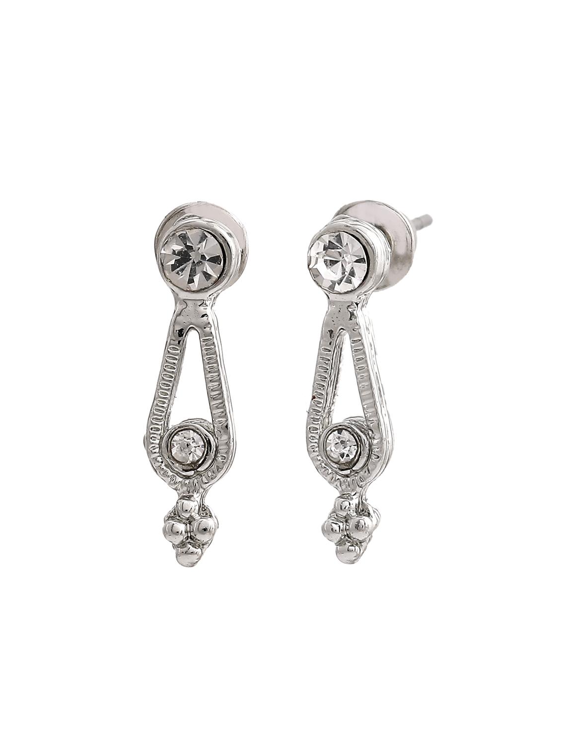 silver metal drop earring - 17542884 - Zoom Image - 3