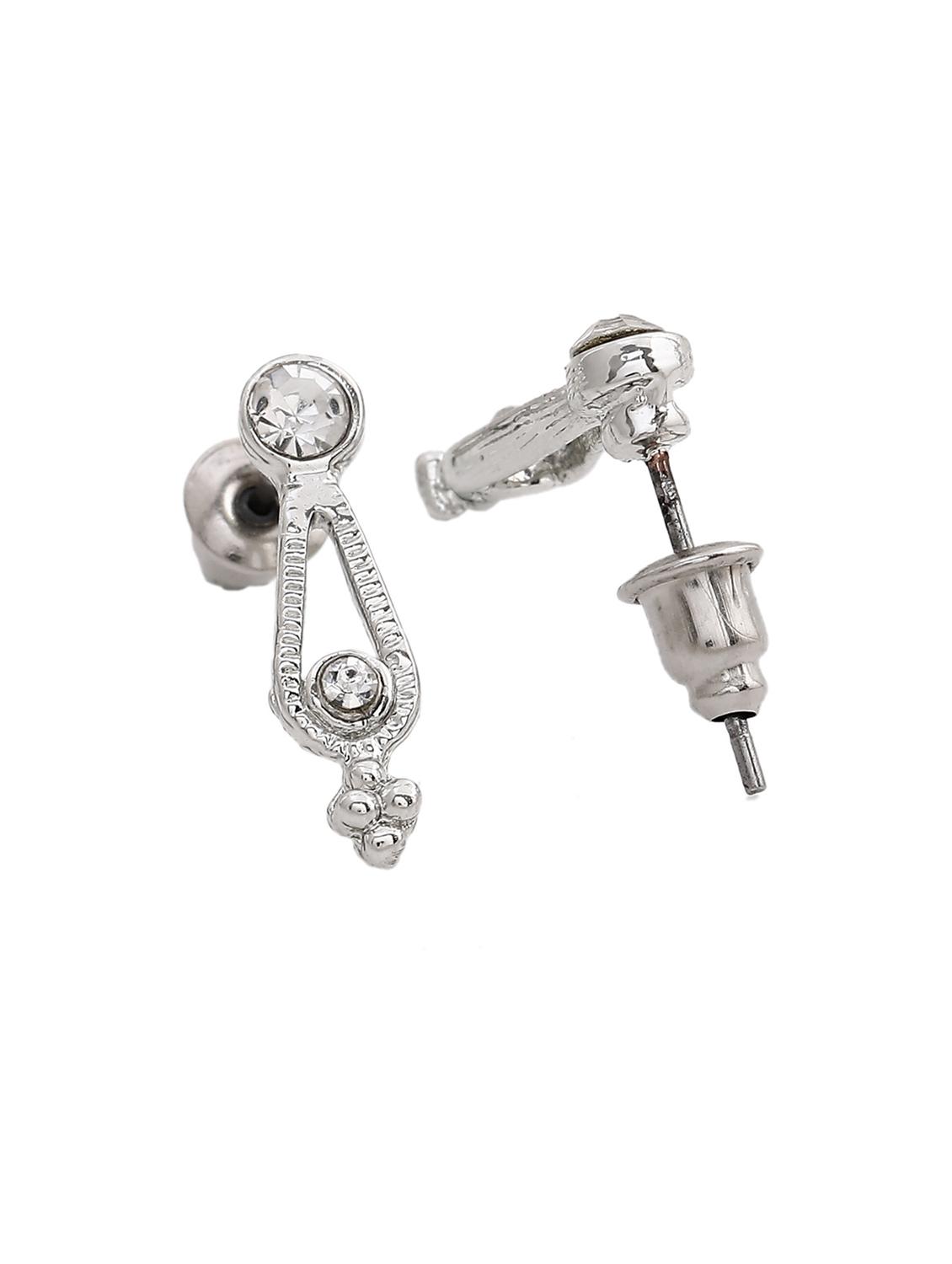 silver metal drop earring - 17542884 - Zoom Image - 4