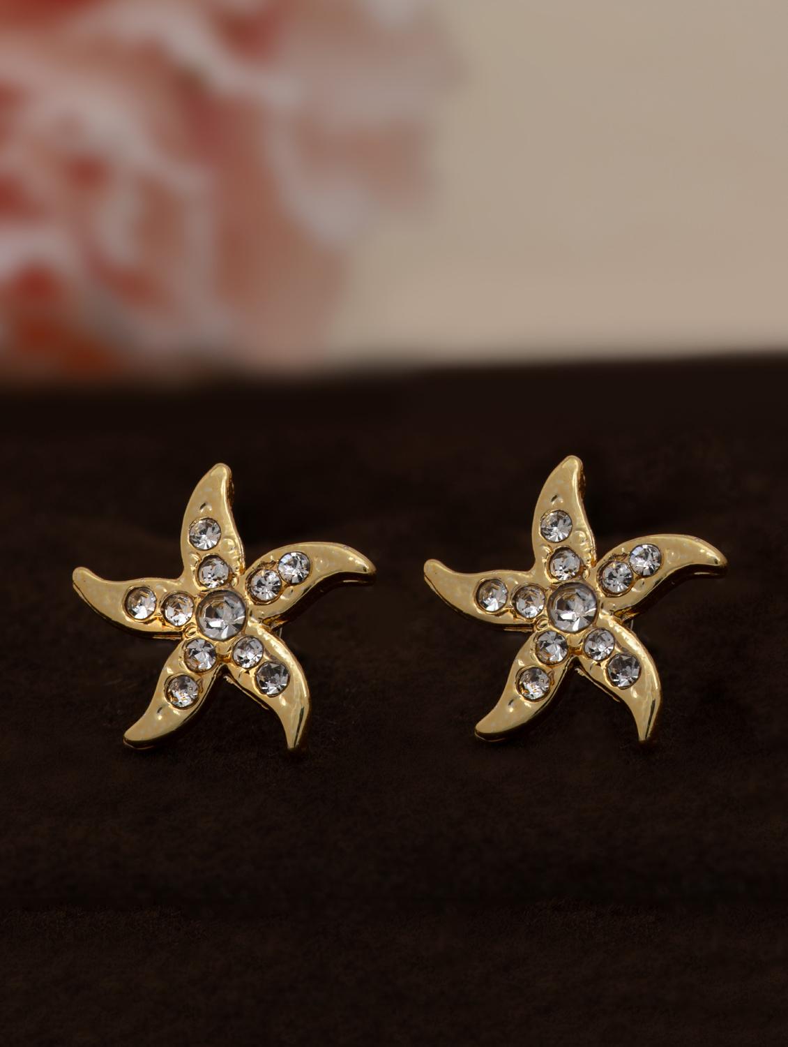 gold metal studs earring - 17542887 - Zoom Image - 1