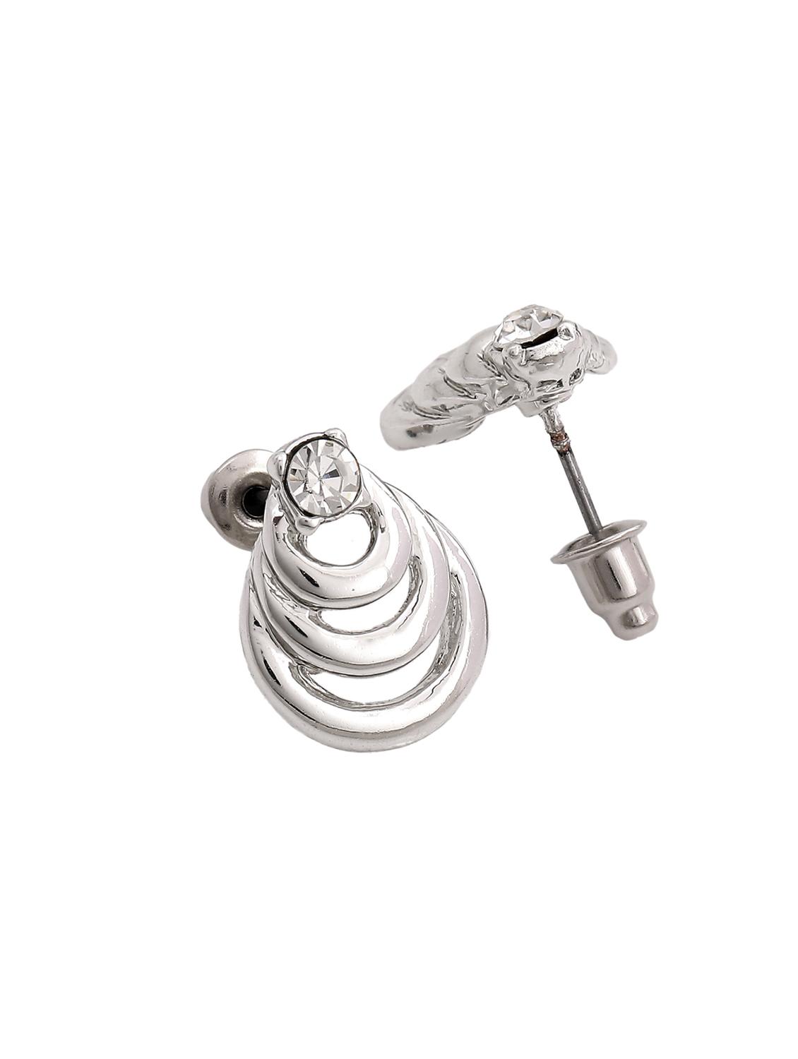 silver metal studs earring - 17542889 - Zoom Image - 3