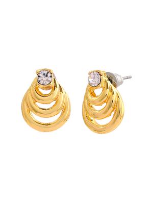 gold metal studs earring - 17542890 - Standard Image - 3