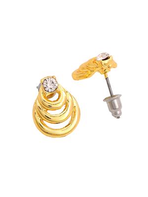 gold metal studs earring - 17542890 - Standard Image - 4