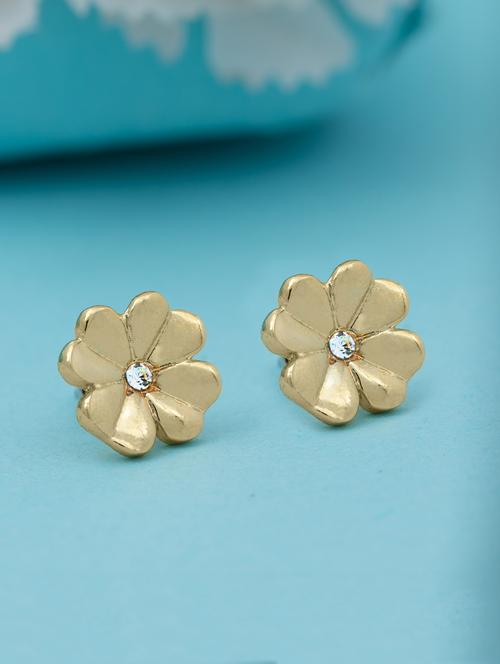 gold metal studs earring - 17542894 - Standard Image - 1