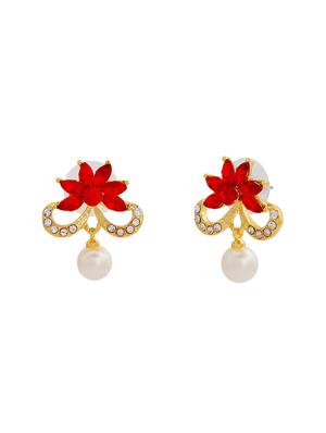 red metal studs earring - 17542900 - Standard Image - 3
