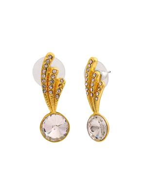 gold metal drop earring - 17542903 - Standard Image - 3