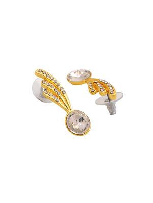 gold metal drop earring - 17542903 - Standard Image - 4