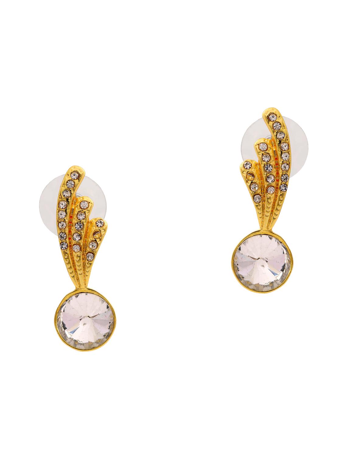gold metal drop earring - 17542903 - Zoom Image - 2