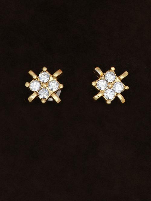 gold metal studs earring - 17542905 - Standard Image - 1