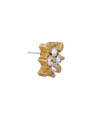 gold metal studs earring - 17542905 - Standard Image - 3
