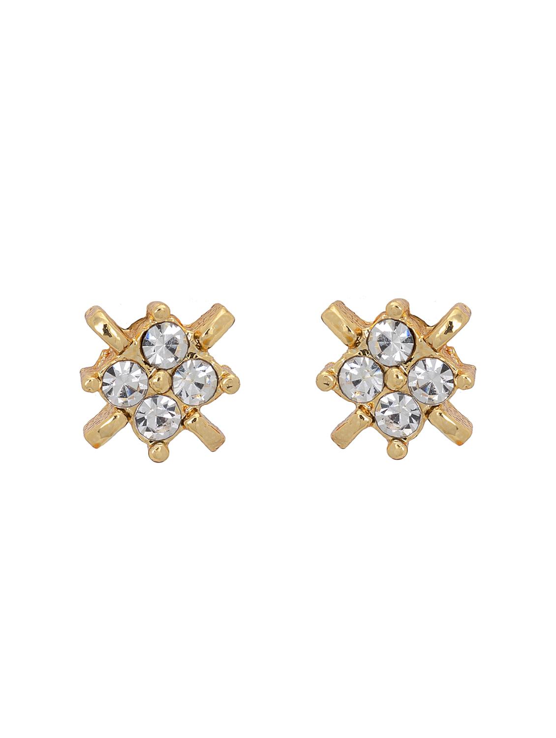 gold metal studs earring - 17542905 - Zoom Image - 2