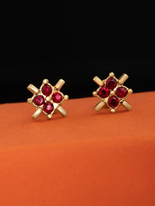 red metal studs earring - 17542906 - Standard Image - 1